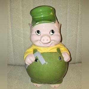 Three Little Pigs Cookie Jar 1950's Walt Disney Productions *RARE* Practical Pig